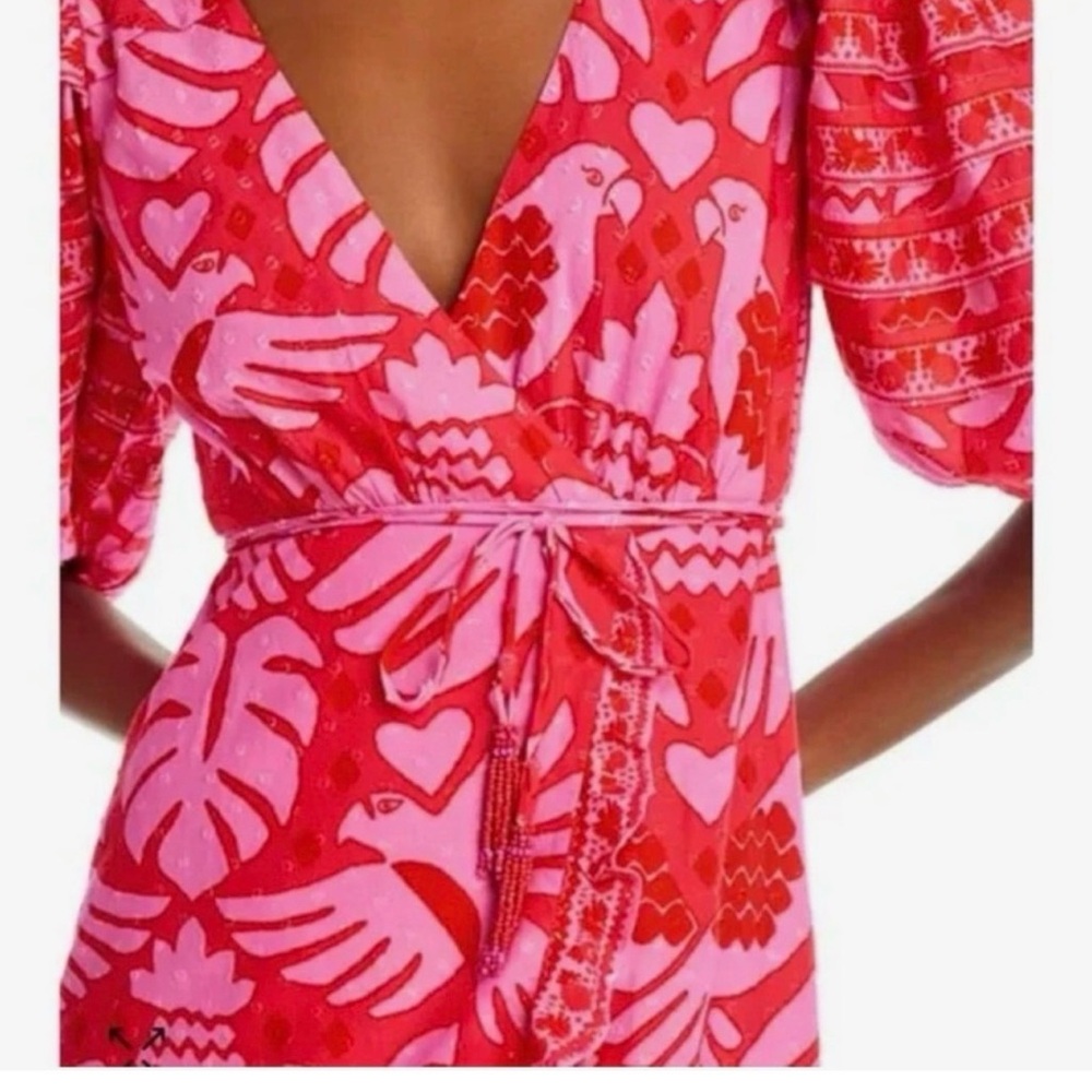 Farm Rio womens jungle scarf wrap Midi Dress size XS NWT - Picture 2 of 8